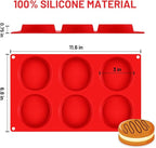 CAKETIME Muffin Top Pan, Silicone Molds for Breakfast Sandwiches, English Muffins, Whoopie Pies, Corn Bread, Egg Bites, Tarts - 2 Pack Red