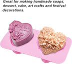 Heart Silicone Molds, AITRAI 4 Types 3D Flower Heart Chocolate Molds Soap Molds for Soap Making Cake Candle Wedding Candy Mold Gift for Love Birthday