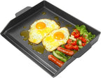 Universal Cast Iron Cooking Griddle Insert,Pre-Seasoned Nonstick Coating Griddle Pan for Gas Grill,BBQ Flat Top Grill Plate with High Sidewalls for All Grills and 4 Burner Range Oven,23" x 16"