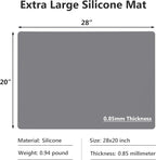 Gartful Extra Large Silicone Mats for Countertop, 28" by 20" Multipurpose Mat, Counter Table Protector, Desk Saver Pad, Placemat Nonstick Nonskid Heat-Resistant Pad, Dark Gray