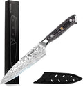 MOSFiATA 4 Inch Paring Knife, Kitchen Knife Fruit Knives with Sheath, German High Carbon Stainless Steel EN1.4116 Precision Cooking Vegetable Knife for Carving, Peeling, Trimming
