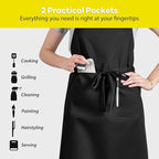 ROTANET Extra Large Apron for Men Adjustable Bib Aprons with 2 Pockets Cooking Kitchen Women Chef Water & Oil Resistant
