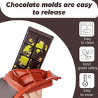 Chocolate Bar Mold Deep Dubai 1 Inch 2 Pcs Pistachio Chocolate Bar Silicone Thick Mold for Stuffed Bar, Large Candy Bar Mould for Filling