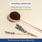 Organic Lavender Ground Coffee | Real Lavender Flower | Medium Roast, Organic Flavored Coffee | Smooth Low-Acid | Perfect for Drip, Pour Over or Cold Brew | 8 oz, 22 Servings