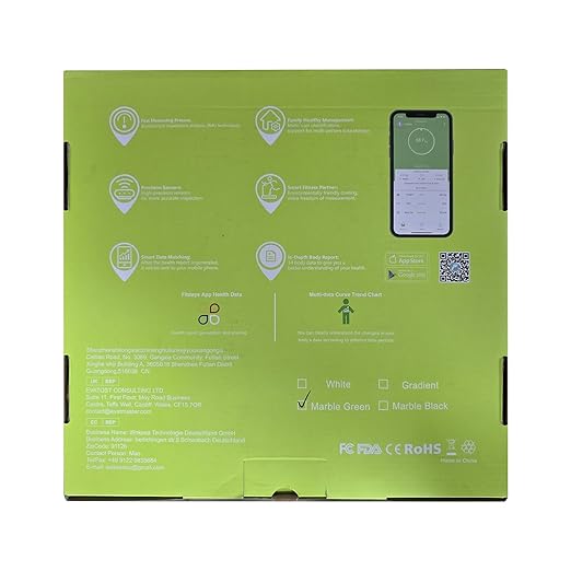 Healthkeep Body Fat Scale with Large VA Display, 15 Body Datas with Heart Rate, Smart Weight Scale Compatible with iOS & Android, Max 400lbs/180kg, 28cm, White
