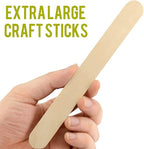 WISYOK 8'' Jumbo Craft Sticks - 90PCS Extra Large Natural Premium Wood, Ice Cream Sticks, Jumbo Sticks, Large Tongue Depressors, Plant Labels, Hair Removal and Waxing Supplies, Crafting