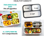 Bento Box with Insulated Lunch Bag and Ice Pack. Lunch Container with 3 Divided Leak-Resistant Compartments Perfect for Work or School, Adults Boys Kids, Black with Camo Bag