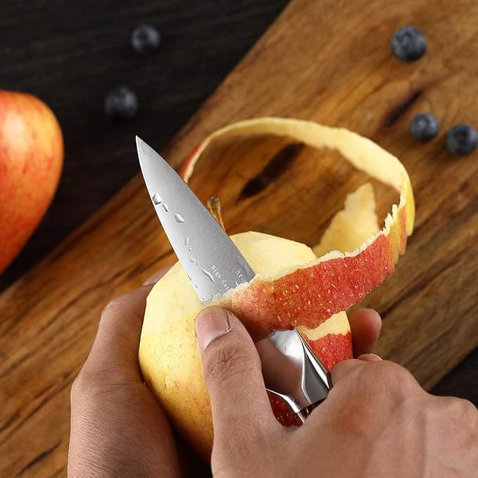 Paring Knife 4 inch - Paring Knives Best Small Kitchen Knife Fruit Knife,German High Carbon Stainless Steel Ultra Sharp Peeling with Ergonomic Handle