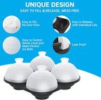 HONYAO Silicone Whiskey Ice Ball Mold - 2.4 Inch Large Ice Cube Trays Molds Silicone with Lids - Ice Sphere Maker for Cocktails, Bourbon, Rum - 4 Iceballs