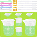 Silicone Measuring Cups for Resin Supplies,Resin Kit for 250ml &100ml Non-Stick Mixing Cups,Silicone Cups for Resin Molds,Epoxy Resin Cups,Cooking,Casting Molds,Jewelry Makin,DIY Crafts