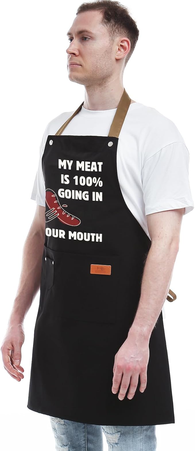 REHAVE Funny Gifts for Men and Women – Naughty Birthday Gifts for Husband, Boyfriend, Fiance, Guy, Him, Friends – Grilling gifts – Unique Birthday Gifts – Men's Cooking BBQ Apron Joke Gifts for Him