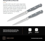 DURA LIVING 3.5 Inch Paring Knife – Essential High Carbon Stainless Steel, Razor-Sharp, Multipurpose Small Kitchen Knife, Ergonomic Handle, Perfect for Precision Tasks, Sleek Gray Design
