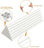 White Plastic Cake Dowel Rods for Tiered Cake Construction and Stacking Supporting Cake Round Dowels Straws with 0.4 Inch Diameter (9.5 Inch Length)