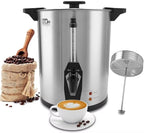 95 Cup 16L/4.23Gallon Commercial Coffee Urn, Festa Essential 1500W Large Percolate Coffee Maker, Hot Beverage dispenser With Double Dripless Faucet,Quick-Brewing Hot Water Urn for Catering,Home,Events