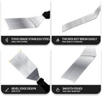 Metal Spatulas for kitchen Use, Professional Serving Spatula with Heat Resistant Handle, 9.8 Inch Stainless Steel Spatula Ideal for Pancakes, Eggs, Griddle Scraper, BBQ or Desserts