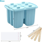 Bangp Popsicle Molds 6 Pieces,Silicone Ice Pop Molds BPA Free,Homemade Popsicle Maker,Reusable Easy Release Ice Pop Maker for Kids,with 50 Popsicle Sticks and 50 Popsicle Bags(Blue)