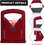 Bagel Slicer, Perfect for Bagels, Safe Grip, Safety Shield, Bagel Cutter Stainless Steel, Universal Slicer (Red)