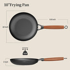 YUTANN 10 Inch Cast Iron Skillet, Pre-Seasoned Frying Pan with Diamond-Textured for Oil-Saving Cooking, Nonstick & Non-Toxic, PFAS/PFOA-Free, Easy to Clean