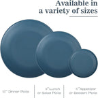 Wheat Straw Dishes Set 40 PCS, Unbreakable Dinnerware Set of 8 - Dinner Plates, Cereal Bowls, Water Cup, Lightweight, Reusable, Microwave & Dishwasher Safe Bowls for Kitchen and Outdoor - Blue