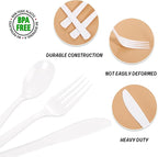 EI 360pcs White Plastic Silverware,Plastic Silverware Heavy Duty,Disposable Plastic Cutlery,Plastic Utensil Sets,Fancy Plastic Silverware include 120pcs Forks,120pcs Spoons and 120pcs Knives for Party