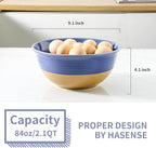 Hasense Salad Bowls Set of 2, 9 Inch Purple Ceramic Serving & Mixing Bowls - 84 Ounce, Microwave Safe: Perfect for Entertaining, Cooking, Baking & Dinner Plates