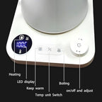 Smart Digital Electric Kettle with Variable Temperature Control, Stainless Steel Inner, 1200W Quick Heating Gooseneck Electric Kettles, Stylish Matte Finish for Coffee & Hot Beverages, 0.9L (Beige)