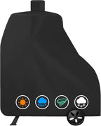 ZBXFCSH Heavy Duty Grill Cover Fit Dyna-Glo DGSS1382VCS-D and DGSS1382VCS Vertical Offset Charcoal Smoker Grill Cover, Black