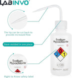 Sodium Hypochloride Wash Bottles, Vol.500ml (17oz), Narrow Mouth, Self-Venting Safety Wash Bottles, LDPE Material, IN-WBS500，Pack of 1, IN-WBS501