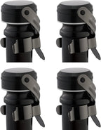 WOTOR Champagne&Wine Bottle Stoppers Stainless Steel with Food Grade Silicone, Leak Proof Keep Fresh Reusable Saver, Cork Suitable for Wine, Champagne, Cava, Prosecco and Sparkling (4 Pack Black）