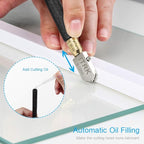 Glass Cutter 2mm-20mm, Upgrade Glass Cutter Tool, Pencil Style Oil Feed Carbide Tip for Glass Cutting/Tiles/Mirror/Mosaic.
