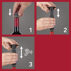 Vacu Vin Wine Saver Pump Red with Vacuum Wine Stopper - Keep Your Wine Fresh for up to 10 Days - 1 Pump 6 Stoppers - Reusable - Made in the Netherlands