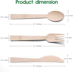 Bamboo Utensils with Napkin-58 Pack Individually Wrapped (6.7" 58 Forks 58 spoons 58 Knives 58 Napkins) Disposable Bamboo Cutlery Travel Set Compostable Biodegradable Fork Knife Spoon and Napkin