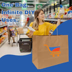 ASSUREPAK DIY Paper Bag - 250 units - Kraft Color - 16"x6"x12" - 74LB (110 GSM strong) Twisted Handle - Recyclable Food & Supermarket Bags for Decorating & Branding - 16612NKPAPTHDL