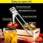 Adjustable Stainless Steel Jar Opener, 2026 New Multifunctional Stainless Steel Can Opener, Jar Lid Opener for Weak Hands, Jar Lid Gripper Bottle Opener Kitchen Accessories (3)
