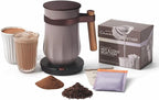 Hot & Cold Drinking Chocolate System - The ALL-NEW Velvetiser from Hotel Chocolat - Kit includes hot chocolate maker with US Power Supply, 10 serving taster box, 1 mug and 1 glass - Pebble Edition