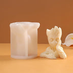 Groot Cylinder Candle & Resin Mold - Resin Casting Silicone Molds for Home Decor & Candle Making Wave Spiral Mold