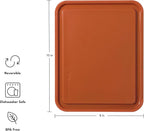 KitchenAid Classic Plastic Cutting Board with Perimeter Trench and Non Slip Edges, Dishwasher Safe, 8 x 10 inch, Scorched Orange