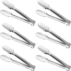 Serving Tongs, Stainless Steel Kitchen Cooking Food Buffet Mini Salad Appetizer Tong Small 6 Pack 7 Inch