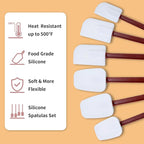 Silicone Spatulas Heat Resistant.Commercial Spatula for Cooking.Heavy Duty Rubber Spatulas.Silicone Spatula Set of 2 (10 inch)