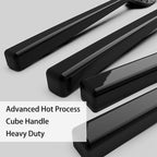 Cubic Black 20-Piece Silverware Set, 18/10 Forged Stainless Steel Flatware, Mirror Polished Modern Cutlery Set, Service for 4, Dishwasher Safe