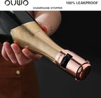 Champagne Sealer Stopper 6 Pack Stainless Steel Sparkling Wine Bottle Stoppers，Leak-Proof Bubble Retaining Saver，Suitable for Champagne Prosecco Cava and Sparkling (Rosegold)