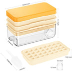 PHINOX Ice Cube Tray with Lid and Bin, 3 Pack Plastic Ice Cube Tray Molds, 96(4 * 8 * 3) pcs Ice Trays for freezer, Chilling Drinks, Whiskey & Cocktails, with Ice Container and Ice Scoop, BPA-Free