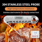 Professional Digital Meat Thermometer with Bottle Opener, Instant Read in 0.5 Sec, ±0.5℉ Accuracy, Premium Plastic Body with Vacuum Electroplating Technology，Waterproof with Auto-Rotate LED Screen