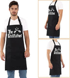 Grill Aprons for Men Dad - The Grill father Apron - Funny Chef Cooking Grilling BBQ Apron with 2 Pockets - Birthday Fathers Day Christmas Gifts for Dad