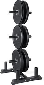 CAP Barbell 2-Inch Olympic Bumper Plate Weight Set with 6 Post Rack | 100-370 lbs | Multiple Options