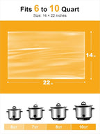 SMARTAKE Slow Cooker Liners, Extra Large Size 14"x 22" Disposable Cooking Bags, Fit 6QT to 10QT for Slow Cooker, Cooking Trays, Suitable for Oval & Round Pots, 60 Liners
