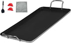 17inch Nonstick Aluminum Double Griddle Pan, Comales para Tortillas Griddle Pan Burner Skillet with Handles for Stove Top - Coating & Heat Resistant for Frying, Searing, Grilling, Browning Cook