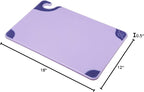 San Jamar Saf-T-Grip Plastic Cutting Board with Safety Hook, 12" x 18" x 0.5", Purple