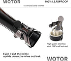 WOTOR Champagne&Wine Bottle Stoppers Stainless Steel with Food Grade Silicone, Leak Proof Keep Fresh Reusable Saver, Cork Suitable for Wine, Champagne, Cava, Prosecco and Sparkling (4 Pack Black）