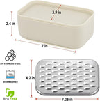 Cheese Grater Citrus Lemon Zester with Food Storage Container & Lid - Perfect For Hard Parmesan Or Soft Cheddar Cheeses, Ginger, Vegetables, Butter, Chocolate & Nutmeg, Cream